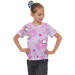 Cheer Bear Pink, Care, Care Bears, Cartoon Kids  Mesh Piece T-Shirt