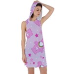 Cheer Bear Pink, Care, Care Bears, Cartoon Racer Back Hoodie Dress