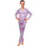 Cheer Bear Pink, Care, Care Bears, Cartoon Kids  Satin Long Sleeve Pajamas Set