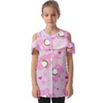 Cheer Bear Pink, Care, Care Bears, Cartoon Fold Over Open Sleeve Top