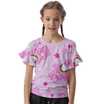 Cheer Bear Pink, Care, Care Bears, Cartoon Kids  Cut Out Flutter Sleeves