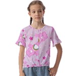 Cheer Bear Pink, Care, Care Bears, Cartoon Kids  Cuff Sleeve Scrunch Bottom T-Shirt