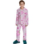 Cheer Bear Pink, Care, Care Bears, Cartoon Kids  Long Sleeve Velvet Pajamas Set