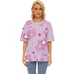 Cheer Bear Pink, Care, Care Bears, Cartoon Oversized Basic T-Shirt