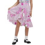 Cheer Bear Pink, Care, Care Bears, Cartoon Kids  Ruffle Flared Wrap Midi Skirt