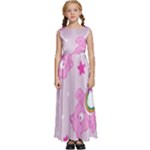 Cheer Bear Pink, Care, Care Bears, Cartoon Kids  Satin Sleeveless Maxi Dress