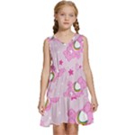 Cheer Bear Pink, Care, Care Bears, Cartoon Kids  Sleeveless Tiered Mini Dress