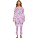 Cheer Bear Pink, Care, Care Bears, Cartoon Womens  Long Sleeve Lightweight Pajamas Set