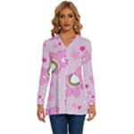 Cheer Bear Pink, Care, Care Bears, Cartoon Long Sleeve Drawstring Hooded Top