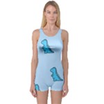 Dinosaur , Cute, Pastel, One Piece Boyleg Swimsuit