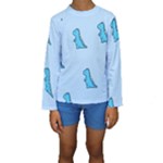 Dinosaur , Cute, Pastel, Kids  Long Sleeve Swimwear