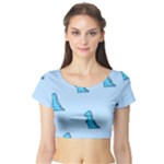 Dinosaur , Cute, Pastel, Short Sleeve Crop Top