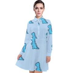 Long Sleeve Chiffon Shirt Dress 