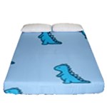 Dinosaur , Cute, Pastel, Fitted Sheet (Queen Size)