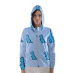 Dinosaur , Cute, Pastel, Women s Hooded Windbreaker