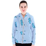 Dinosaur , Cute, Pastel, Women s Zipper Hoodie