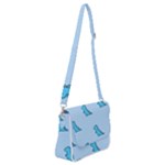 Dinosaur , Cute, Pastel, Shoulder Bag with Back Zipper