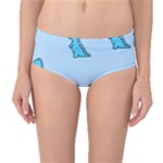 Dinosaur , Cute, Pastel, Mid-Waist Bikini Bottoms