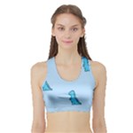 Dinosaur , Cute, Pastel, Sports Bra with Border