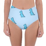 Dinosaur , Cute, Pastel, Reversible High-Waist Bikini Bottoms