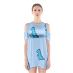 Dinosaur , Cute, Pastel, Shoulder Cutout One Piece Dress