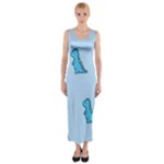 Dinosaur , Cute, Pastel, Fitted Maxi Dress