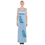 Dinosaur , Cute, Pastel, Thigh Split Maxi Dress