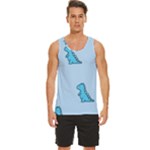 Dinosaur , Cute, Pastel, Men s Wide Collar Tank Top