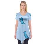 Dinosaur , Cute, Pastel, Short Sleeve Tunic 