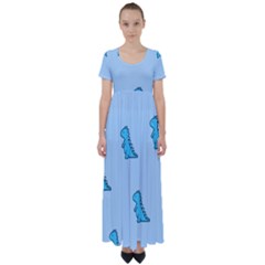 High Waist Short Sleeve Maxi Dress 