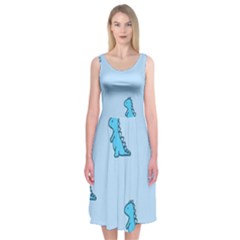 Dinosaur , Cute, Pastel, Midi Sleeveless Dress from ArtsNow.com