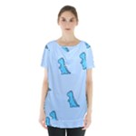 Dinosaur , Cute, Pastel, Skirt Hem Sports Top