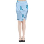 Dinosaur , Cute, Pastel, Midi Wrap Pencil Skirt