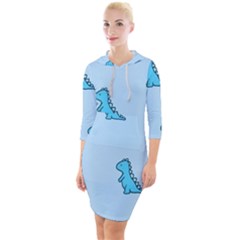 Quarter Sleeve Hood Bodycon Dress 