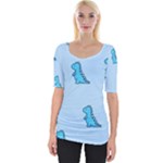 Dinosaur , Cute, Pastel, Wide Neckline T-Shirt