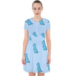 Dinosaur , Cute, Pastel, Adorable in Chiffon Dress