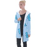 Dinosaur , Cute, Pastel, Longline Hooded Cardigan