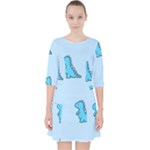 Dinosaur , Cute, Pastel, Quarter Sleeve Pocket Dress