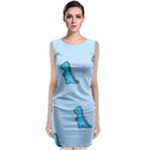 Dinosaur , Cute, Pastel, Sleeveless Velvet Midi Dress