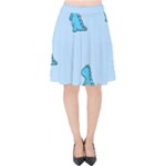 Dinosaur , Cute, Pastel, Velvet High Waist Skirt