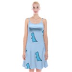 Dinosaur , Cute, Pastel, Spaghetti Strap Velvet Dress