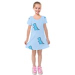 Dinosaur , Cute, Pastel, Kids  Short Sleeve Velvet Dress