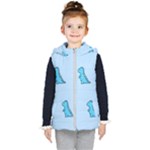 Dinosaur , Cute, Pastel, Kids  Hooded Puffer Vest