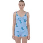 Dinosaur , Cute, Pastel, Tie Front Two Piece Tankini