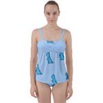 Dinosaur , Cute, Pastel, Twist Front Tankini Set