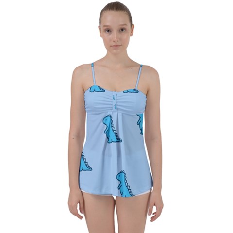 Dinosaur , Cute, Pastel, Babydoll Tankini Top from ArtsNow.com