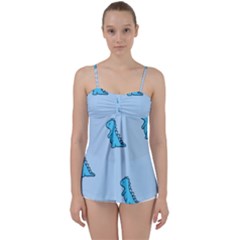 Dinosaur , Cute, Pastel, Babydoll Tankini Top from ArtsNow.com