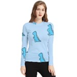 Dinosaur , Cute, Pastel, Women s Long Sleeve Rash Guard