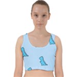 Dinosaur , Cute, Pastel, Velvet Racer Back Crop Top