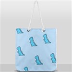 Dinosaur , Cute, Pastel, Full Print Rope Handle Tote (Large)